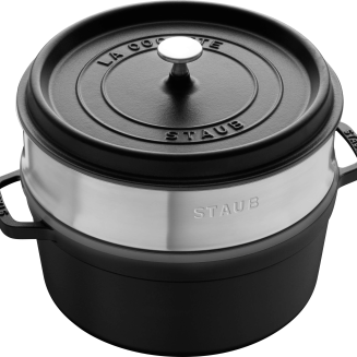 Garnek żeliwny okrągły z wkładem Staub - Czarny, 5.25 ltr - 2