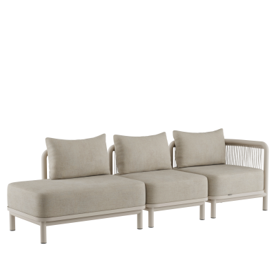  Reclining Sofa SACKit Kirra Lounge Sofa 3 Seater Open End Sand