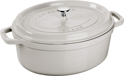  Staub oval cast iron pot - 6.7 ltr, white truffle