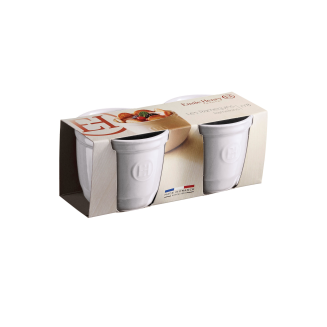 Zestaw dwóch miseczek do zapiekania typu ramekin Emile Henry N°8 białe - 2