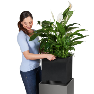 Lechuza Canto Premium 40 cube flowerpot, white gloss - 3