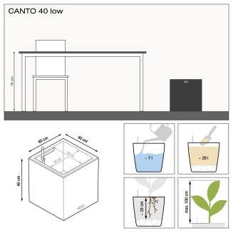 Lechuza Canto Premium 40 cube flowerpot, white gloss - 5