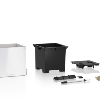 Lechuza Canto Premium 40 cube flowerpot, white gloss - 2