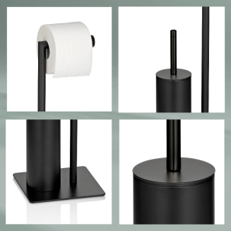 Stojak na szczotkę i papier toaletowy Kela Style Black - 4