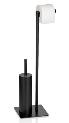 Stojak na szczotkę i papier toaletowy Kela Style Black
