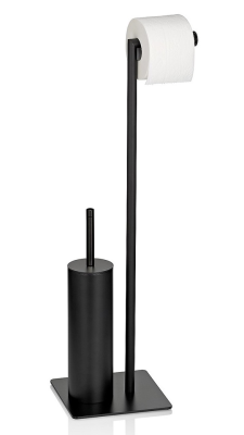 Stojak na szczotkę i papier toaletowy Kela Style Black