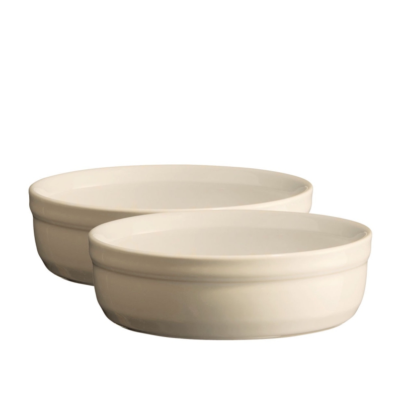  Set of two Emile Henry cream creme brulee bowls