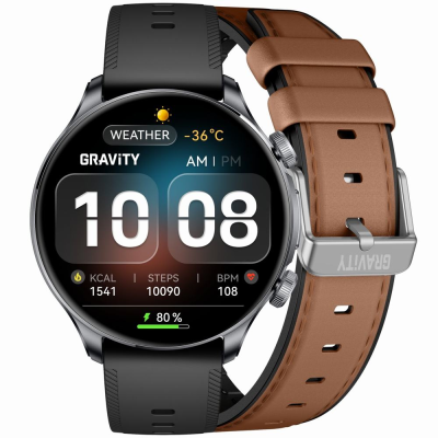 Smartwatch Gravity Czarny 2 Paski GT35-1
