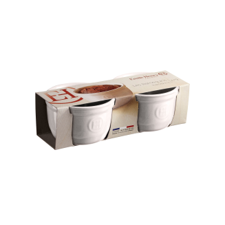 Zestaw dwóch miseczek do zapiekania typu ramekin Emile Henry N°9 białe - 2
