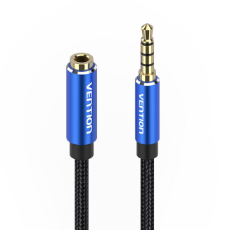 Kabel audio TRRS 3,5mm męski na 3,5mm żeński Vention BHCLJ 5m niebieski - 2