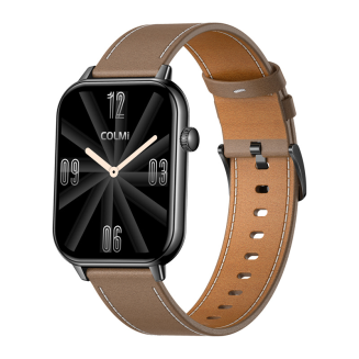 Smartwatch COLMI C28 Czarny + brązowy skórzany pasek - 4