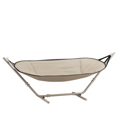 Hamak ze stojakiem taupe SACKit Cobana Hammock Alu Boucle Beige