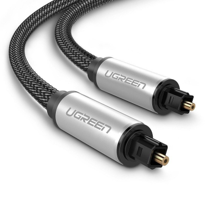 Kabel optyczny Toslink Audio UGREEN  AV108, aluminiowy z oplotem, 3m (srebrny)