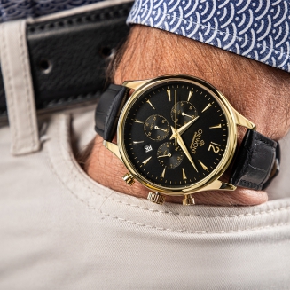 Zegarek Męski Giewont Chronograph Sapphire Czarno Złoty GW6310-A4 - 3