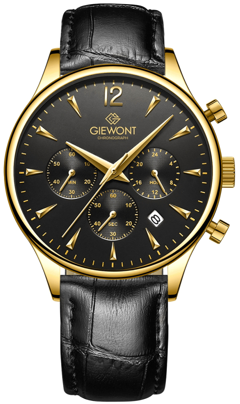 Zegarek Męski Giewont Chronograph Sapphire Czarno Złoty GW6310-A4