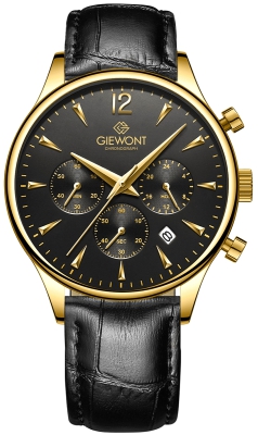 Zegarek Męski Giewont Chronograph Sapphire Czarno Złoty GW6310-A4