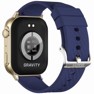 Smartwatch Damski GRAVITY GT15-11 Granatowy Pasek Silikonowy + Złota Bransoleta - 9