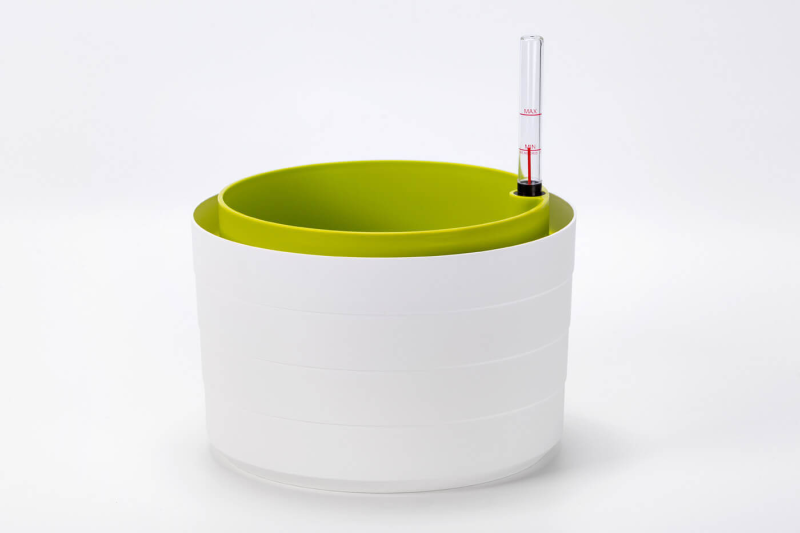 PLASTIA BERBERIS Donica samonawadniająca okrągła 26 cm biały