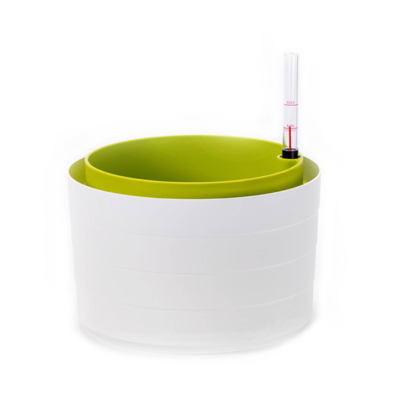 Donica samo-nawadniająca okrągła Urbalive Berberis biały 26 cm