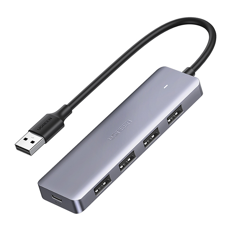 Hub USB UGREEN CM219 5-portowy USB-A+USB-C (szary)