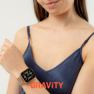 Smartwatch Gravity Różowe Złoto Granatowy 2 Paski GT17-2 - 3
