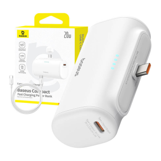 Powerbank Baseus Compact 5000mAh, 20W, USB-C (biały) - 9