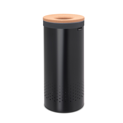  Brabantia laundry basket with cork cover, black, 35l
