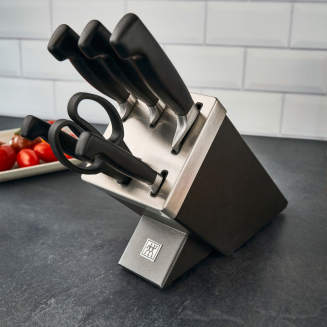 Zestaw 5 noży w bloku samoostrzącym z nożycami Zwilling Four Star Grey - 13