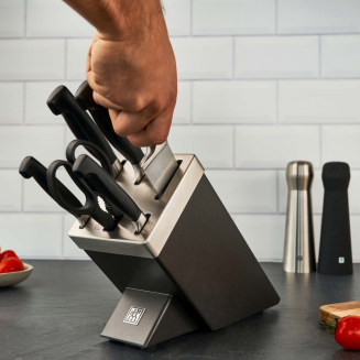 Zestaw 5 noży w bloku samoostrzącym z nożycami Zwilling Four Star Grey - 12