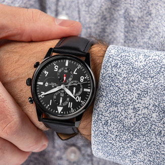 Zegarek Męski Giewont Chronograph Sapphire Czarny GW5630-A1 - 4