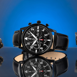 Zegarek Męski Giewont Chronograph Sapphire Czarny GW5630-A1 - 5