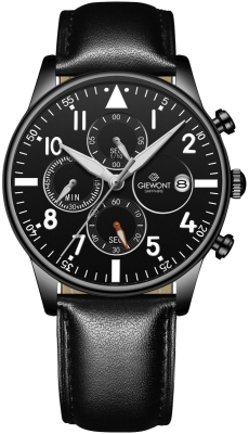 Zegarek Męski Giewont Chronograph Sapphire Czarny GW5630-A1