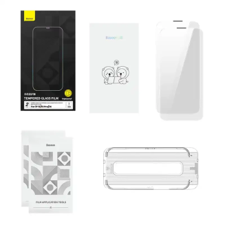 Szkło hartowane Baseus Corning do iPhone 13/13Pro/14 z filtrem przeciwpyłowym - 7