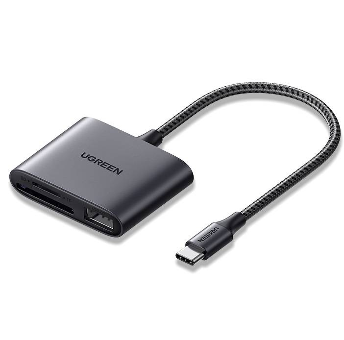  UGREEN CM387 USB-C SD/microSD + USB Card Reader (Black)