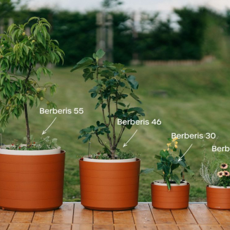 Donica samo-nawadniająca okrągła Urbalive Berberis szary 30 cm - 4