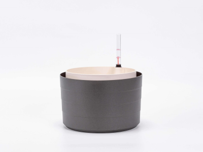 PLASTIA BERBERIS Donica samonawadniająca okrągła 30 cm szary