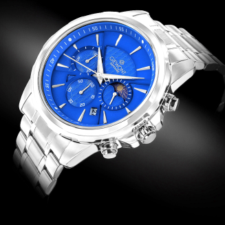 Zegarek Męski Giewont Chronograph Sapphire Srebrno Niebieski GW9460-B3 - 2
