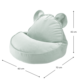  Wigiwama Bear Velvet Misty Green Children's Pouf - 4
