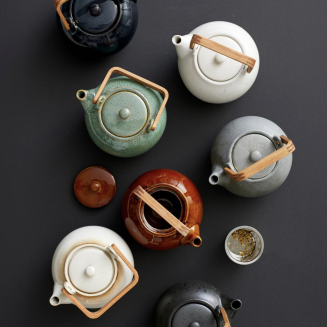 Dzbanek kamionkowy z sitkiem Bitz Green 1.2l - 5