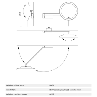  Zack Linea Matte LED Backlit Cosmetic Wall Mirror - 5