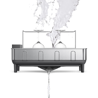  Simplehuman dish drainer with cup and glass holder, black - 3