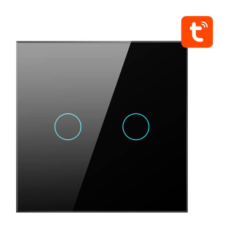 Dotykowy Włącznik Światła ZigBee Avatto ZTS02-EU-B2 Podwójny TUYA (czarny) - 2