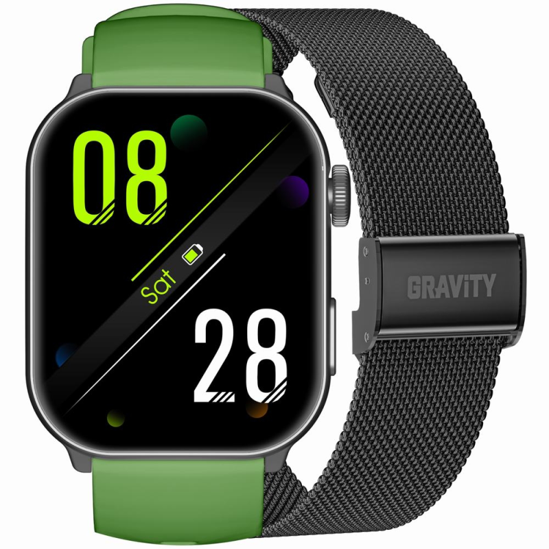 Smartwatch Męski GRAVITY GT28-4 Pasek + Bransoleta Zielono Czarny