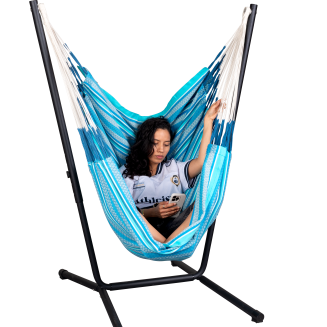 Fotel hamakowy ze stojakiem La Siesta Fiji Organic Azure Basic - 2