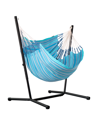Fotel hamakowy ze stojakiem La Siesta Fiji Organic Azure Basic