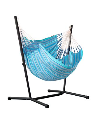 Fotel hamakowy ze stojakiem La Siesta Fiji Organic Azure Basic
