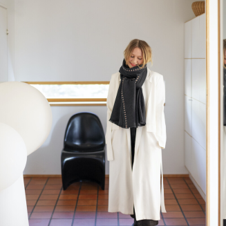 Szal z wełny merino Lapuan Kankurit Saana dark-grey 70x220 cm - 2