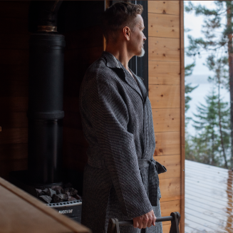 Szlafrok Lapuan Kankurit Terva black-linen M - 5