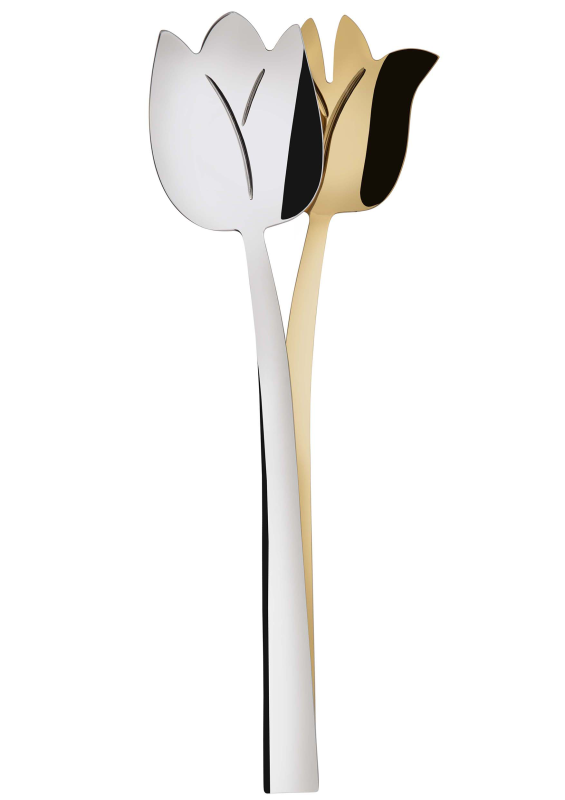 Zestaw sztućców do sałatek Casa Bugatti Tulipano Steel&Gold