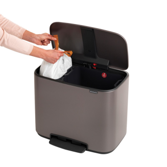 Kosz na śmieci Brabantia Bo 23+11l platynowy - 2